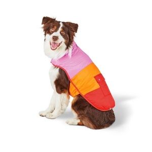 Lego COLOR Block Puffer coat for dogs - Pink/orange - Collection XL NWT